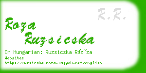 roza ruzsicska business card